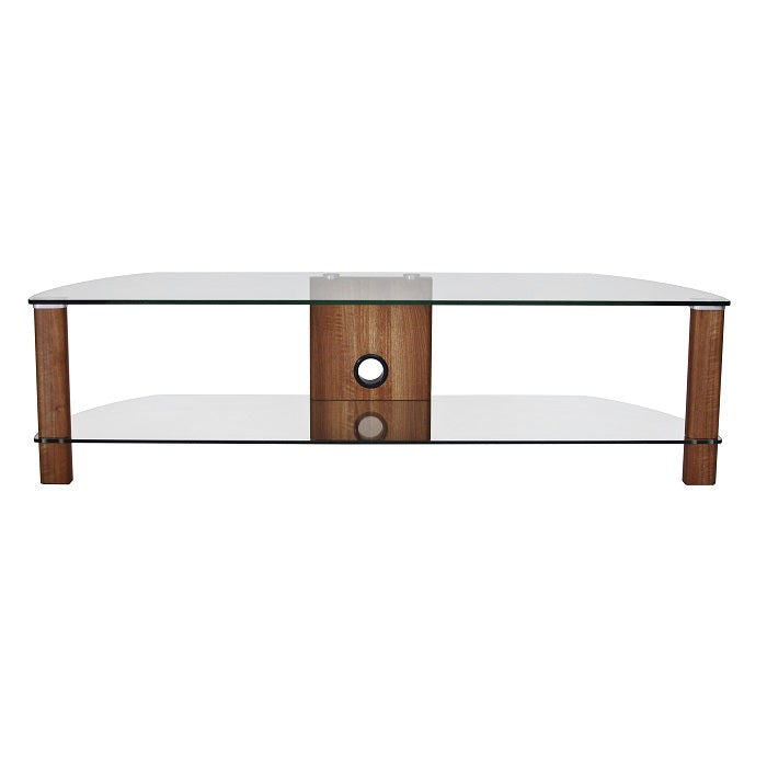 Alphason Century Stand 1500, Up to 70" - Walnut & Clear Glass