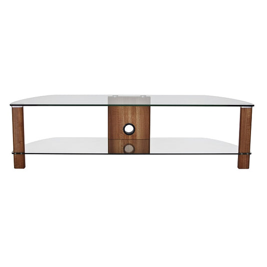 Alphason Century Stand 1500, Up to 70" - Walnut & Clear Glass