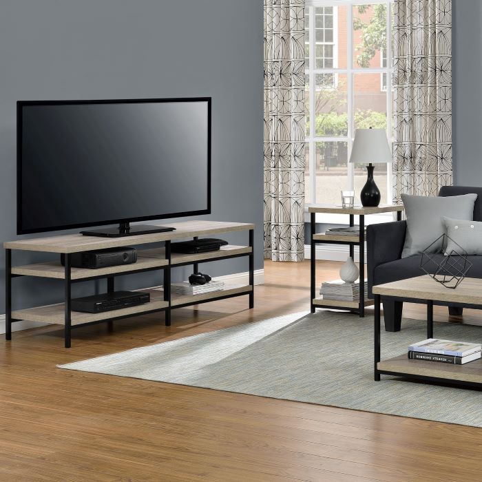 Dorel Elmwood TV Stand, Up to 60" TV's -Modern Design, Grey Oak