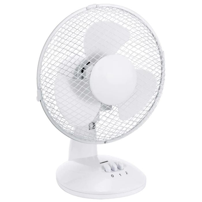 Melissa 23cm Table Fan, Oscillating, 2 Speed Settings - White