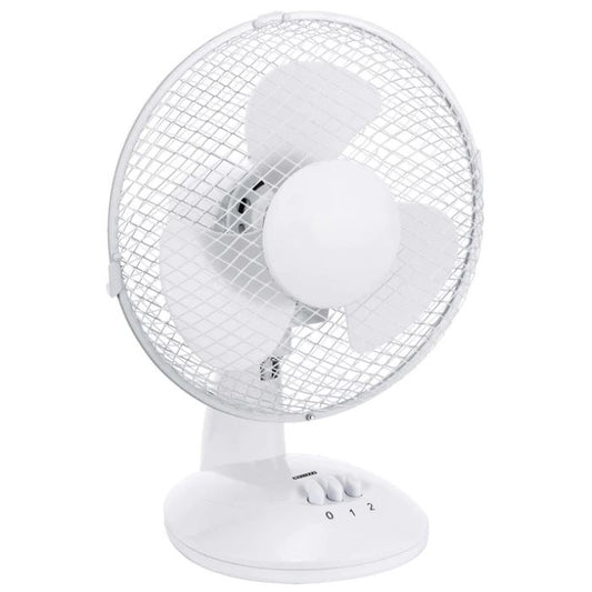 Melissa 23cm Table Fan, Oscillating, 2 Speed Settings - White