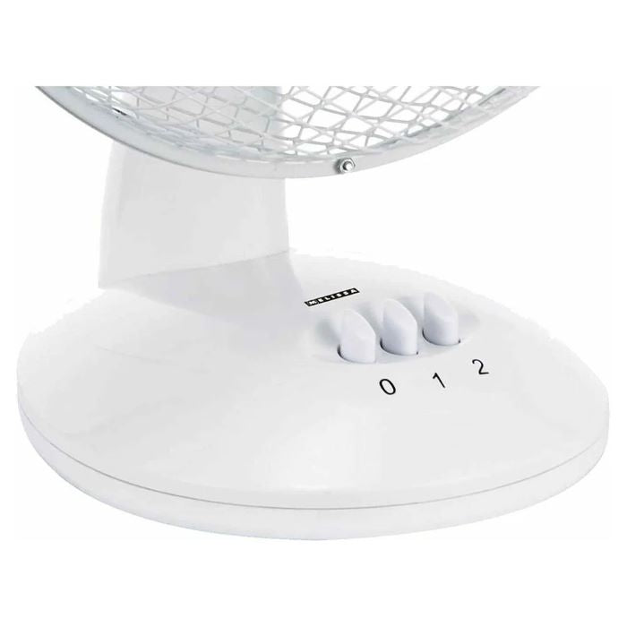 Melissa 23cm Table Fan, Oscillating, 2 Speed Settings - White