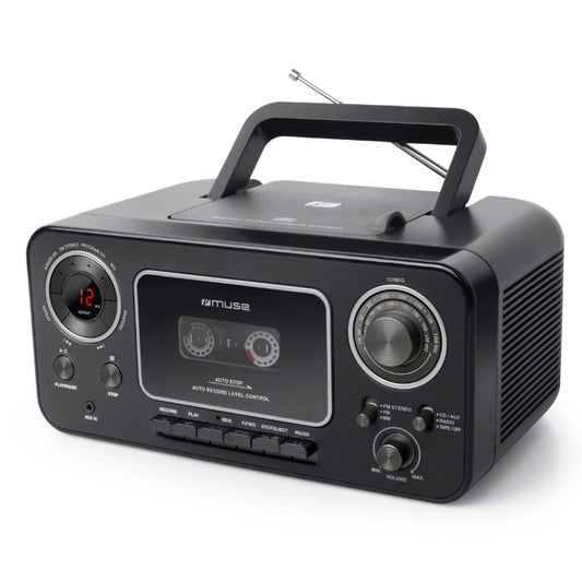 Muse Stereo Radio CD Cassette Recorder – FM, Aux & Voice Rec