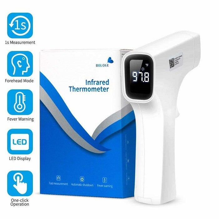 BBLove Infrared Forehead Thermometer – White, LED Display