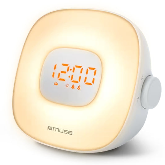 Muse ML-198CR Wake-Up Light Clock Radio, FM, Nature Sounds