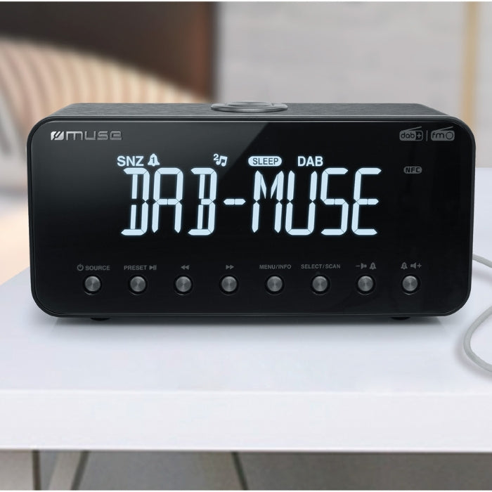 Muse DAB/FM Clock Radio, Bluetooth, Dual Alarm & LED Display
