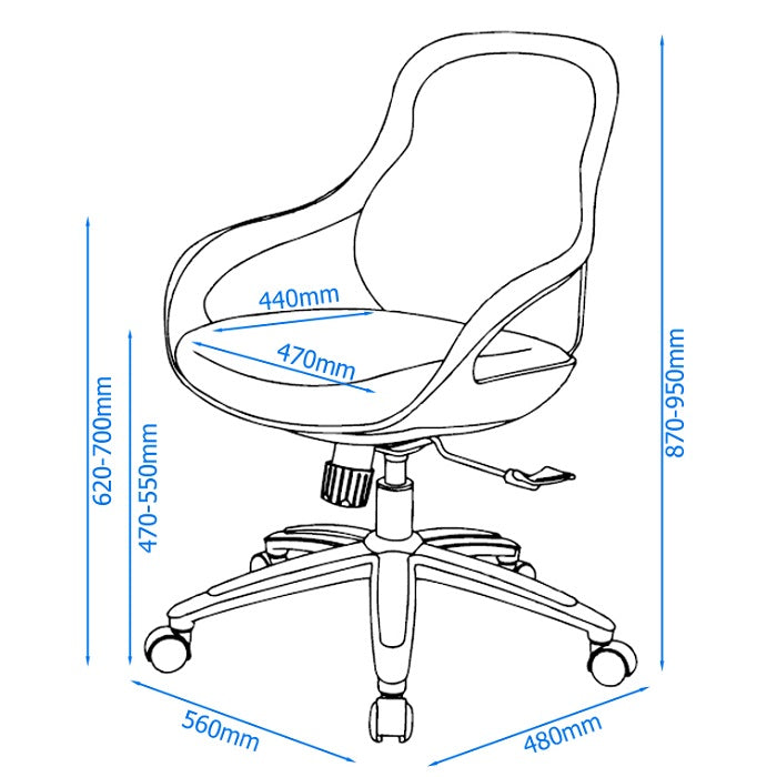 Alphason Croft Mesh Chair - Grey with Adjustable Height