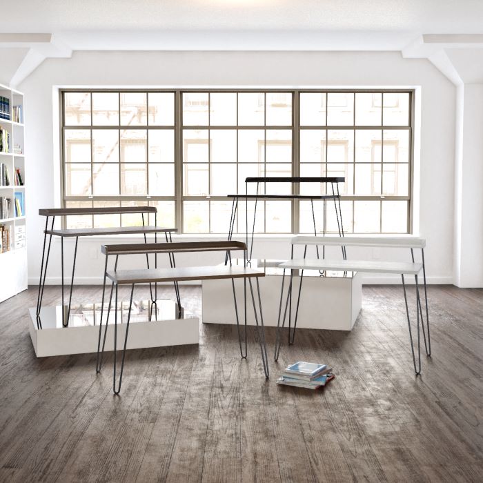 Haven Retro Home Office Desk with Riser, for Small Spaces – White