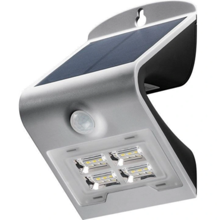 Goobay LED Solar Wall Light, 2W with Motion Sensor - Silver