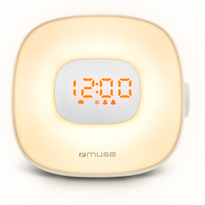 Muse ML-198CR Wake-Up Light Clock Radio, FM, Nature Sounds