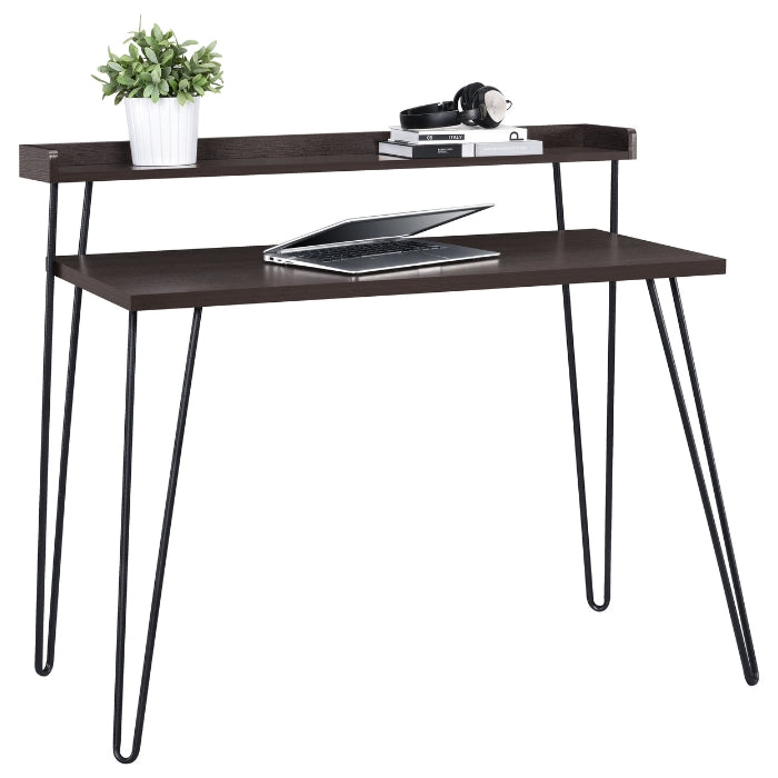 Dorel Haven Retro Desk with Riser – Espresso