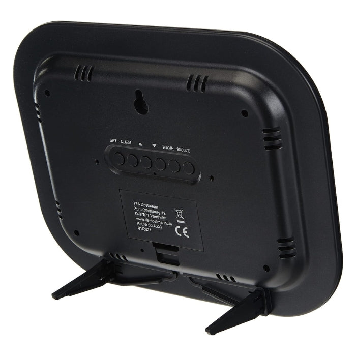 Digital Radio-Controlled Clock Black/Sliver