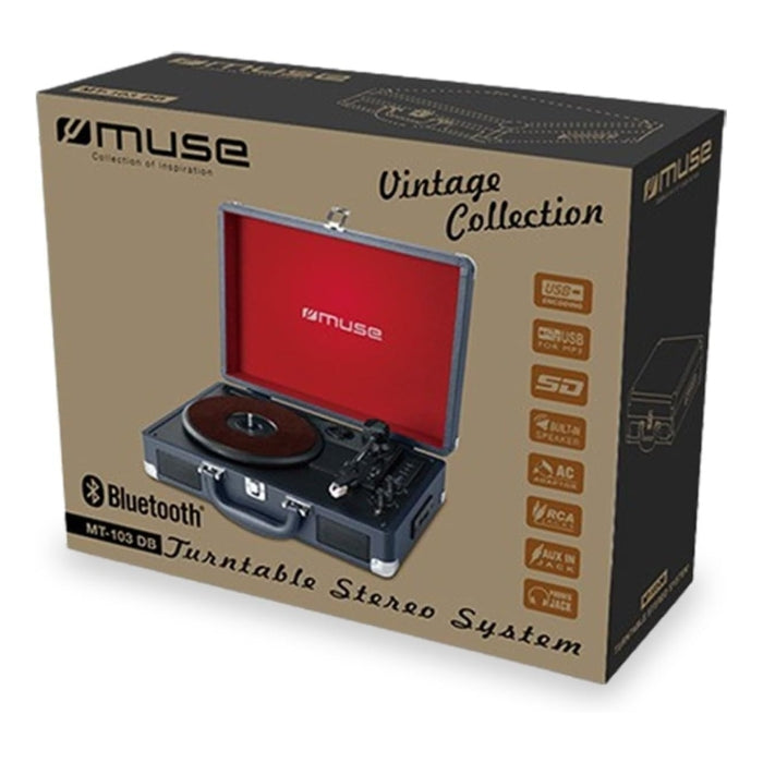 Muse MT-103DB Vintage Turntable, USB, Bluetooth, 2 Speakers