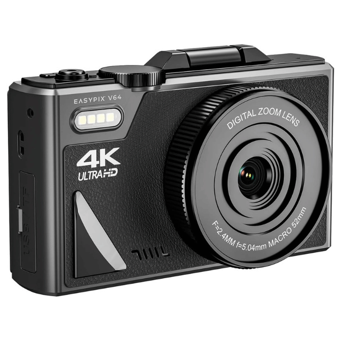 Easypix V64 Flip Digital Camera, 3" Flip Screen, 64MP, WiFi