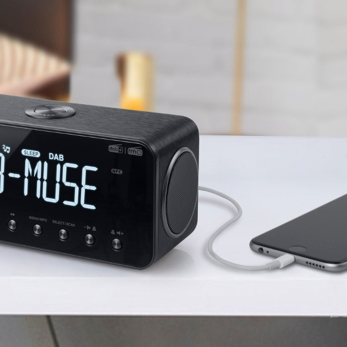 Muse DAB/FM Clock Radio, Bluetooth, Dual Alarm & LED Display