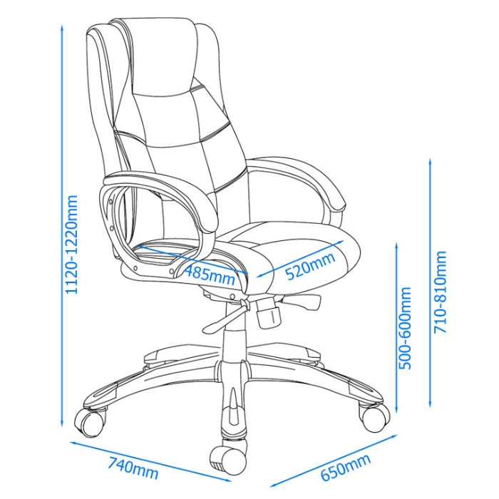 Alphason Mayfair High Back Executive Chair, Soft Leather - Black