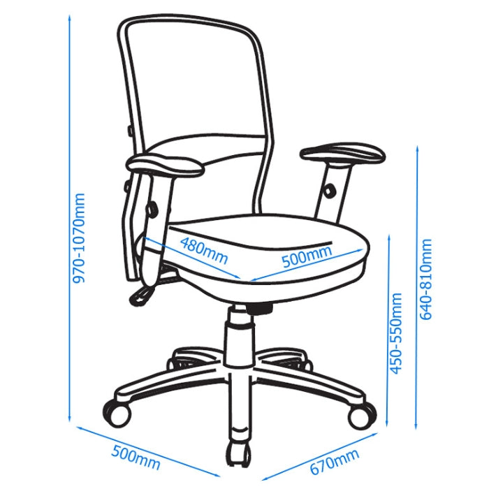 Alphason Dakota Mesh Chair - Black with Adjustable Features