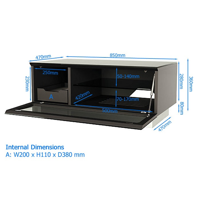 Alphason Element Modular TV Stand, 850 Wide, Up to 40" TV's
