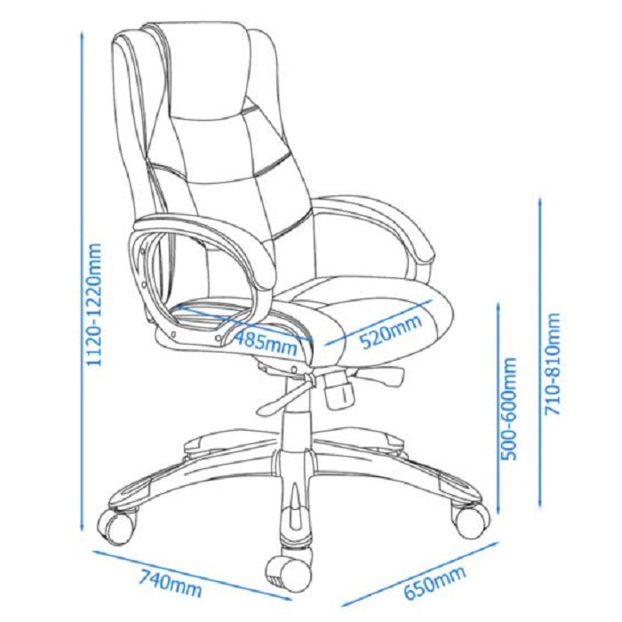 Alphason Mayfair High Back Executive Chair, Soft-Leather, Tilt Control