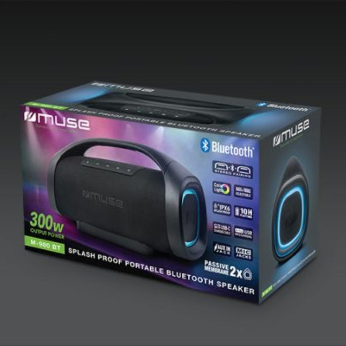 Muse 300W Party Speaker – Waterproof, Bluetooth, Lights & Bass