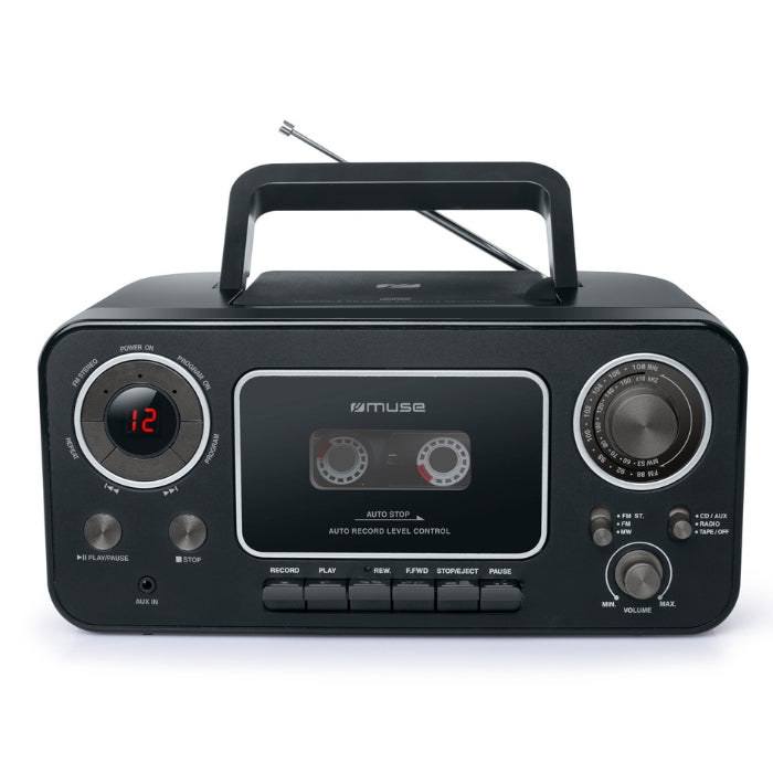 Muse Stereo Radio CD Cassette Recorder – FM, Aux & Voice Rec