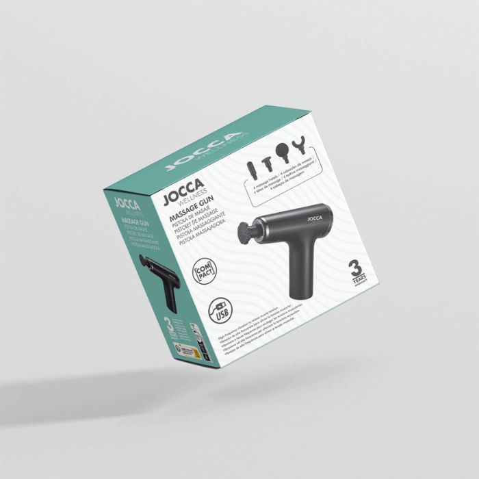 JOCCA Massage Gun 30W, 6 Speeds, 4 Heads, USB Charging
