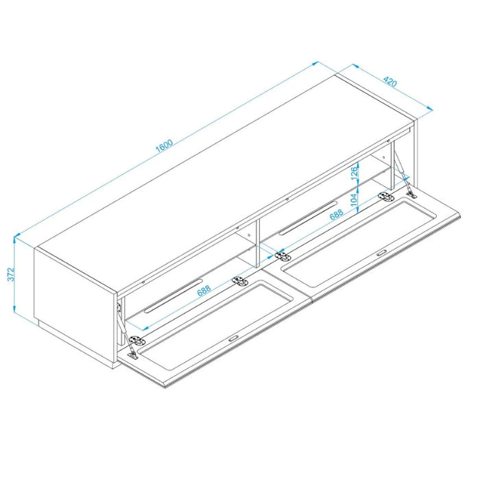 Alphason Horizon TV Stand, 1600 Wide, Reversible Top, Up to 70"