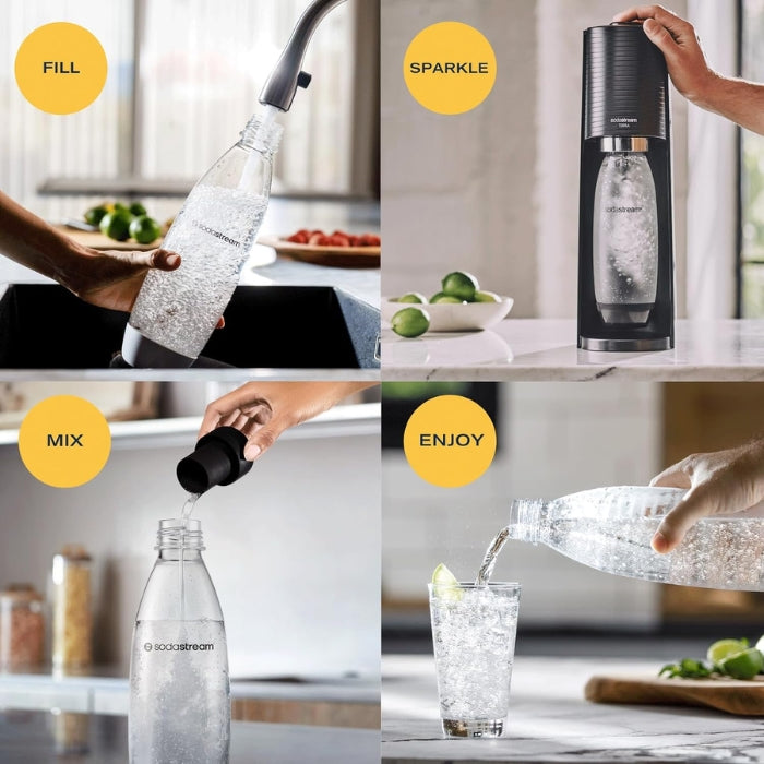 SodaStream Terra – Easy One-Touch, 60L CO2 & 1L Bottle