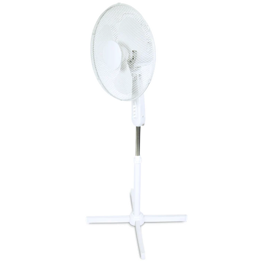 Trebs Pedestal Fan 40 cm, 50W, Adjustable Height – White