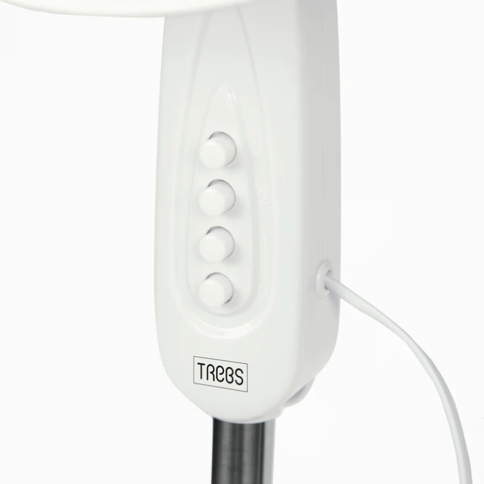 Trebs Pedestal Fan 40 cm, 50W, Adjustable Height – White