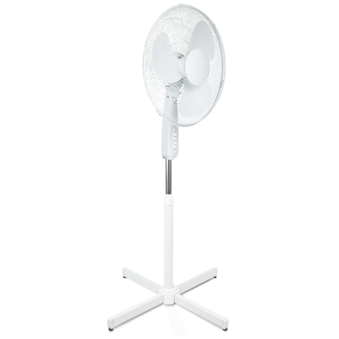 Trebs Pedestal Fan 40 cm, 50W, Adjustable Height – White