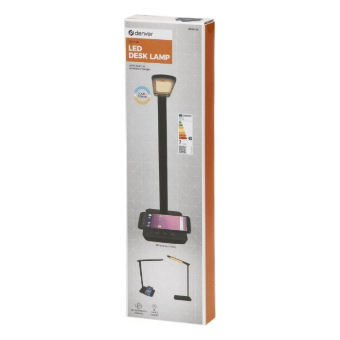 Denver LED Desk Lamp – QI Wireless Charger, Touch, 3 Colors