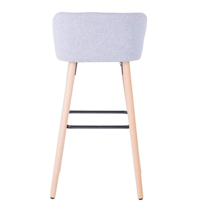 Alphason Claremont Barstool - Grey with Walnut Legs