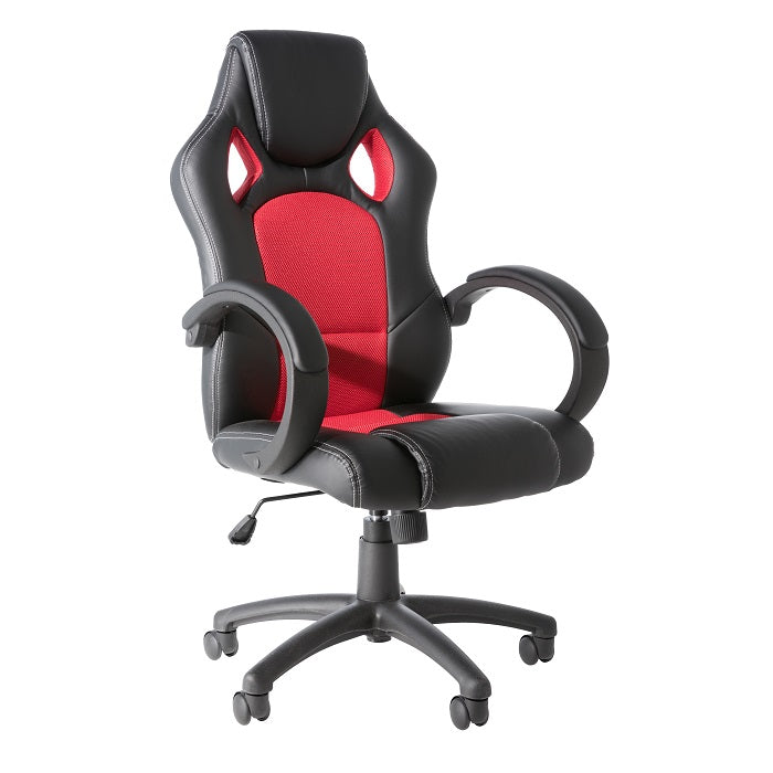 Alphason Vortex Leather Gaming Chair - Black and Red