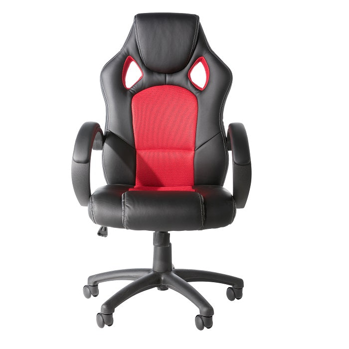 Alphason Vortex Leather Gaming Chair - Black and Red