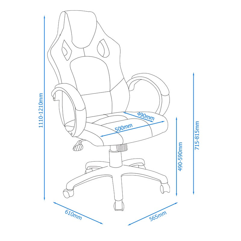 Alphason Vortex Leather Gaming Chair - Black and Red