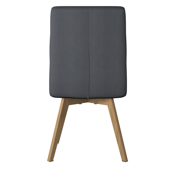 Alphason Athens Chair - Grey with Wooden Legs & Ribbed Back