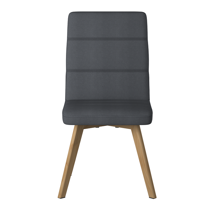 Alphason Athens Chair - Grey with Wooden Legs & Ribbed Back