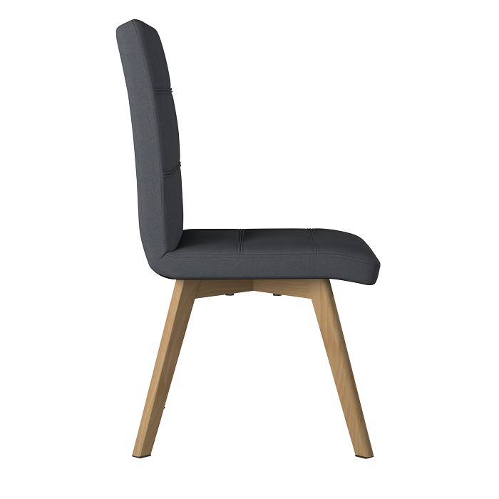 Alphason Athens Chair - Grey with Wooden Legs & Ribbed Back