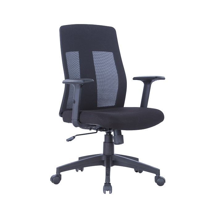Alphason Laguna Mesh Back Chair - Black with Adjustable Arms