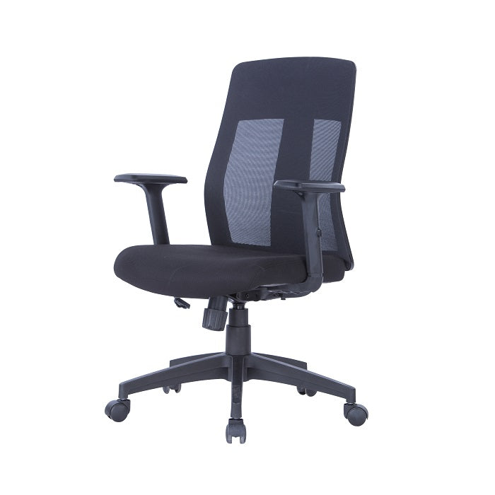 Alphason Laguna Mesh Back Chair - Black with Adjustable Arms