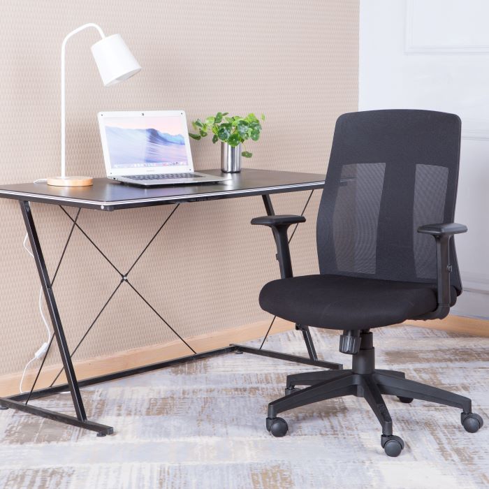 Alphason Laguna Mesh Back Chair - Black with Adjustable Arms