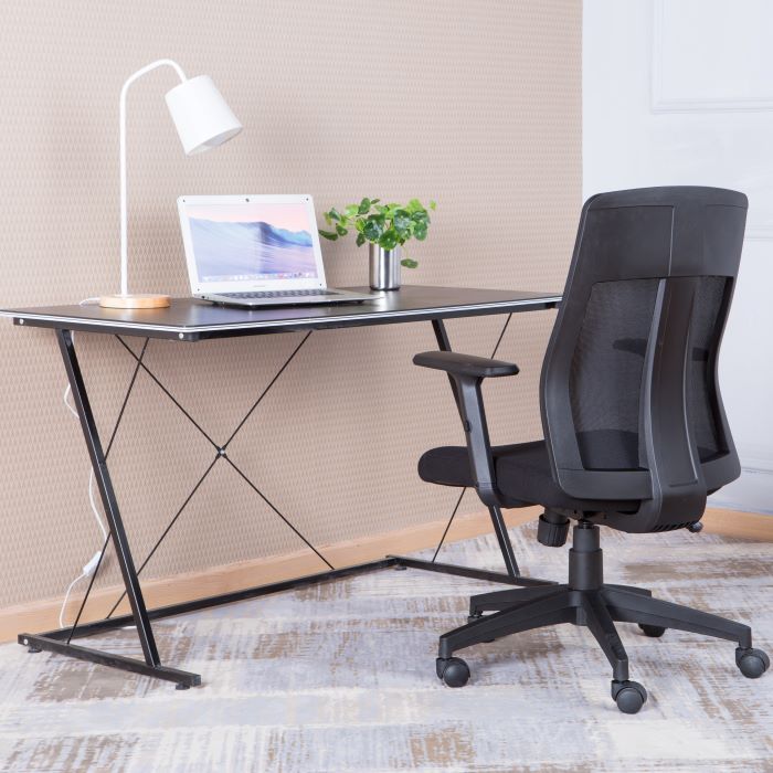 Alphason Laguna Mesh Back Chair - Black with Adjustable Arms