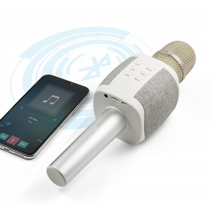 Technaxx MusicMan Karaoke Microphone – Grey, BT & AUX