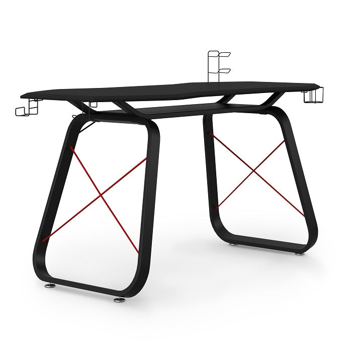 Alphason Oblivion Gaming Desk, Carbon fiber worktop - Black