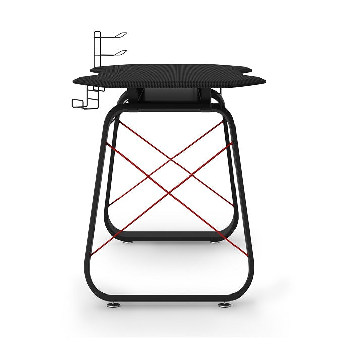 Alphason Oblivion Gaming Desk, Carbon fiber worktop - Black