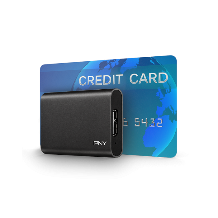 PNY Elite 240GB USB 3.1 Gen 1 Portable SSD, Compact - Black