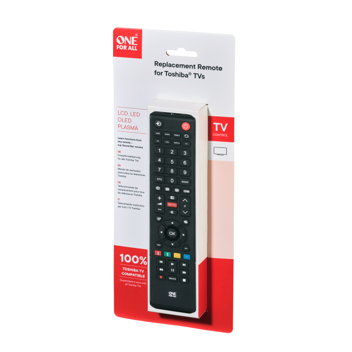 One For All Toshiba TV Replacement Remote – No Setup Required