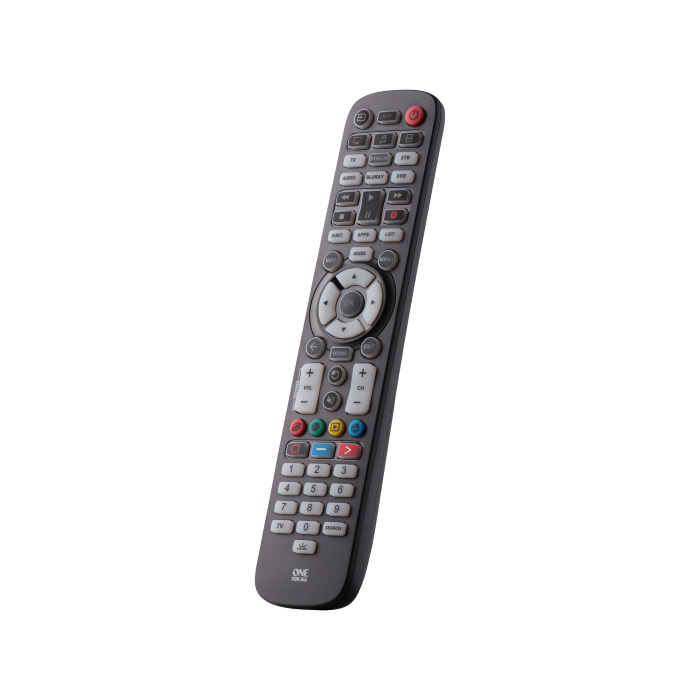 One For All Universal Remote – 6 Devices, Backlit, IR, Antimicrobial