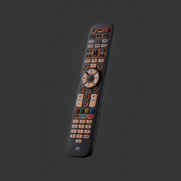 One For All Universal Remote – 6 Devices, Backlit, IR, Antimicrobial